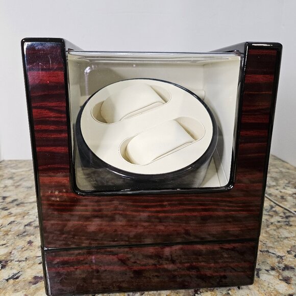 Ga Rcan Watch Winder Box Ebony Pattern Mechanical Automatic Winding Device - Picture 6 of 12